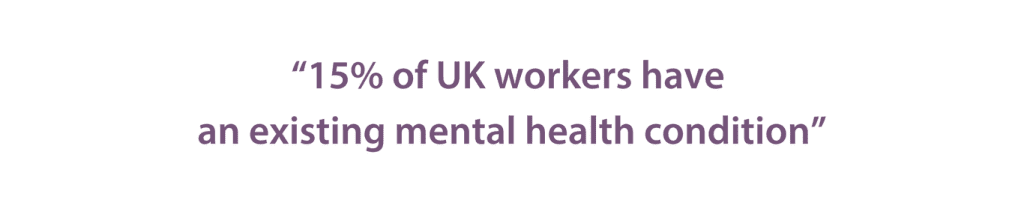 15% of UK workers have an existing mental health condition